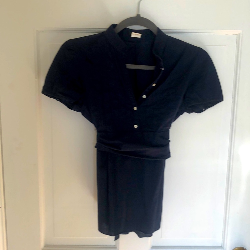 JCrew Navy Short Sleeve Blouse
